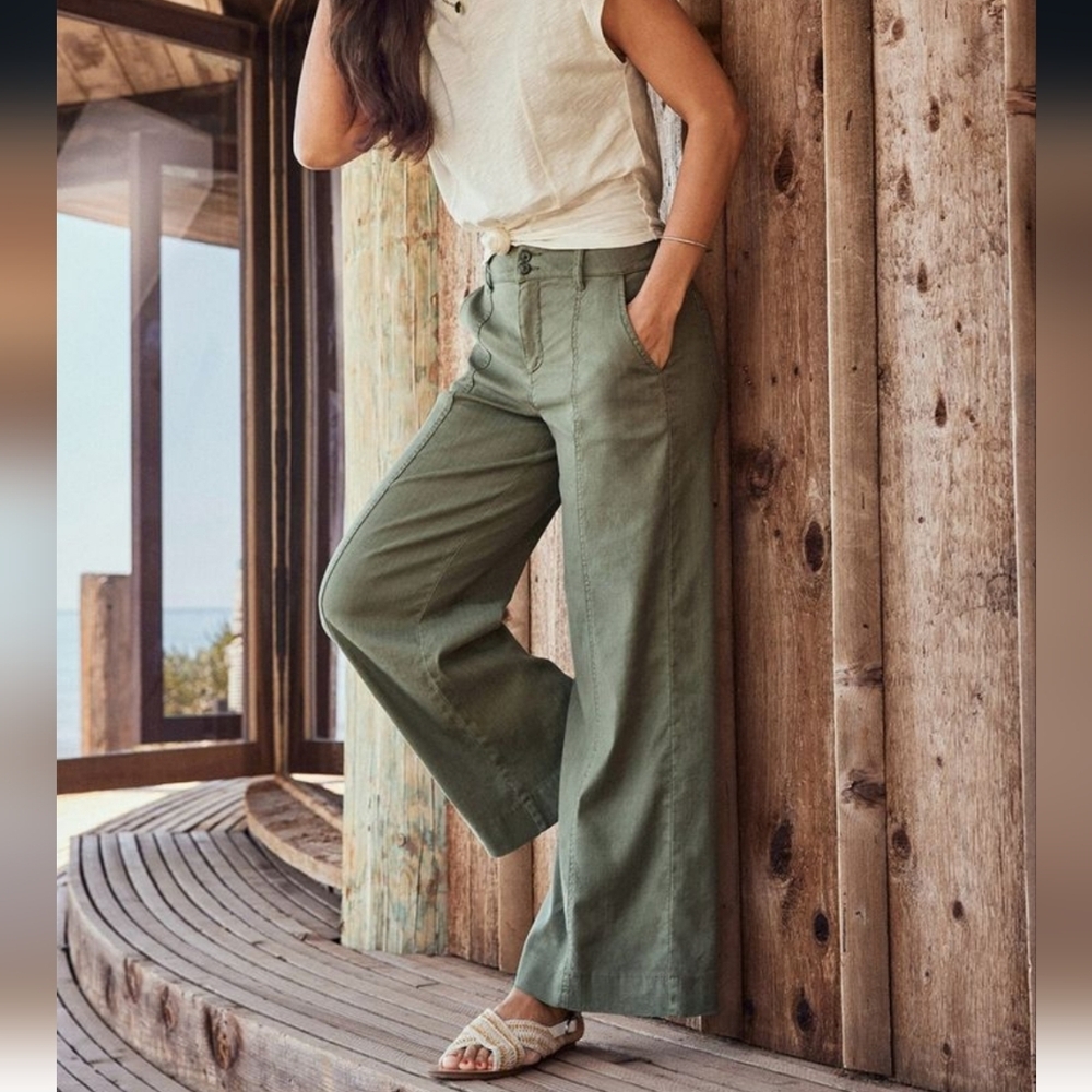 Women's Olive Green Wide-Leg Pants